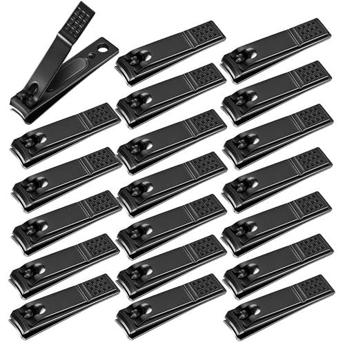 AVERZELLA 20-Pack Nail Clippers Bulk – Curved Edge Toe Nail & Fingernail Trimmer for Men, Women, Home, Travel (Black) - görsel 2