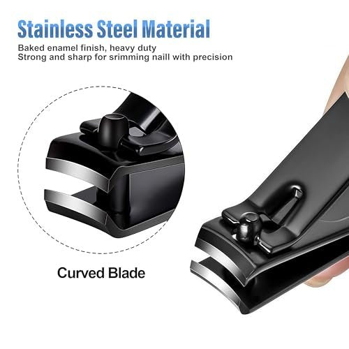 AVERZELLA 20-Pack Nail Clippers Bulk – Curved Edge Toe Nail & Fingernail Trimmer for Men, Women, Home, Travel (Black) - görsel 4