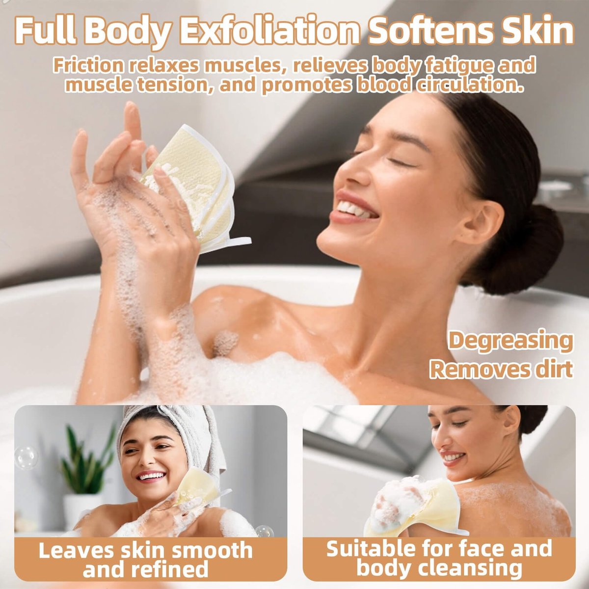 MAQIHAN Exfoliating Cloth - 4 Pack Nylon Exfoliating Washcloths for Body and Face, 8x10 Inches Durable Weave Bath Scrubber for Women and Men - görsel 5
