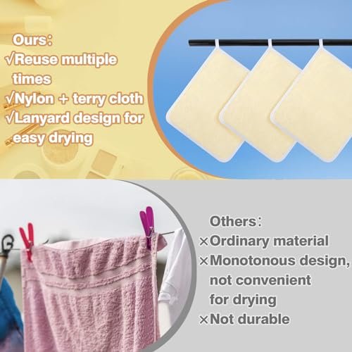 MAQIHAN Exfoliating Cloth - 4 Pack Nylon Exfoliating Washcloths for Body and Face, 8x10 Inches Durable Weave Bath Scrubber for Women and Men - görsel 10
