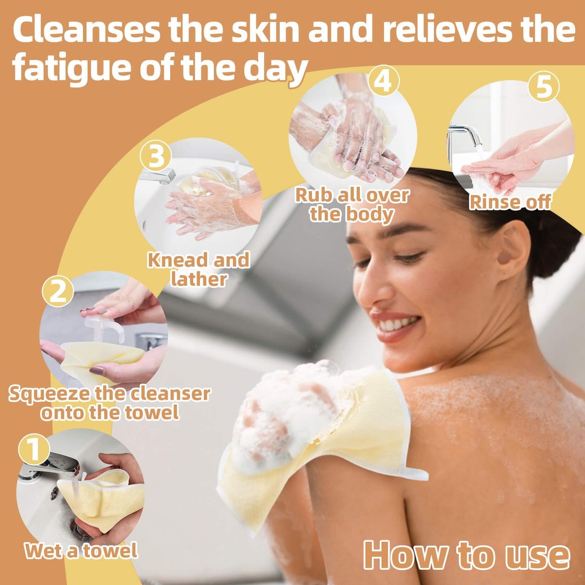 MAQIHAN Exfoliating Cloth - 4 Pack Nylon Exfoliating Washcloths for Body and Face, 8x10 Inches Durable Weave Bath Scrubber for Women and Men - görsel 3