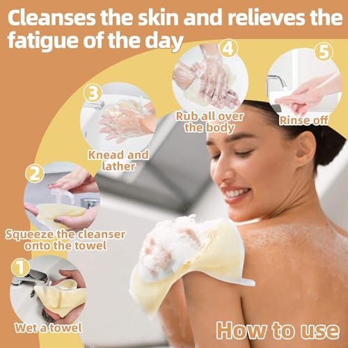MAQIHAN Exfoliating Cloth - 4 Pack Nylon Exfoliating Washcloths for Body and Face, 8x10 Inches Durable Weave Bath Scrubber for Women and Men - görsel 4