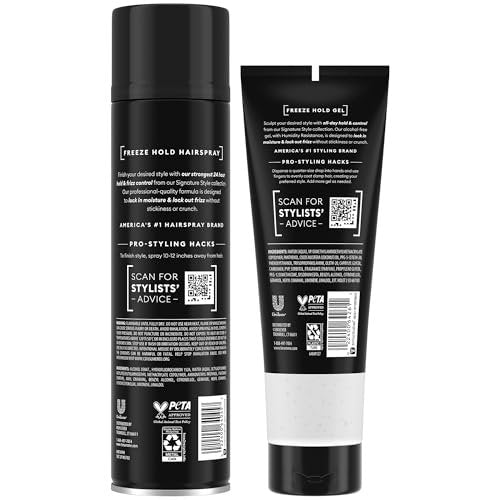TRESemmé Freeze Hold Hairspray & Sculpting Hair Gel Duo – Alcohol-Free, Anti-Humidity, 24H Frizz Control Avelisse