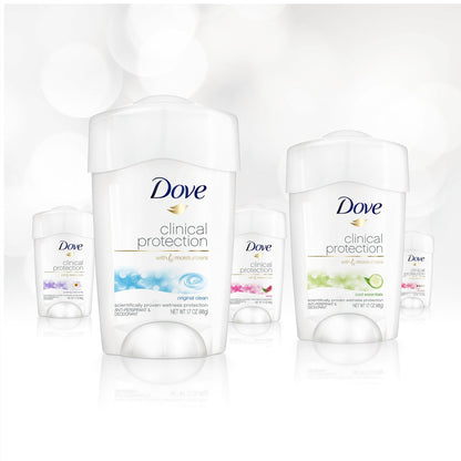 Dove Clinical Protection Antiperspirant Deodorant for Women, 3-Stick Variety Pack, 48-Hour Coverage, Sensitive Skin, 1.7 oz Each Avelisse