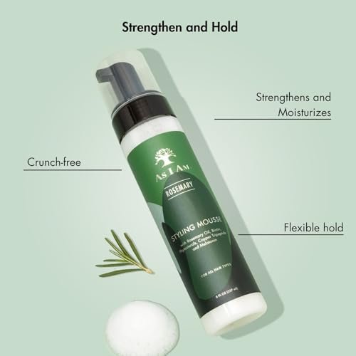 As I Am Rosemary Styling Mousse – 8 Fl Oz with Biotin & Saw Palmetto for Curly, Wavy, and Natural Hair - görsel 8
