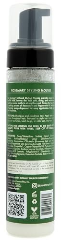 As I Am Rosemary Styling Mousse – 8 Fl Oz with Biotin & Saw Palmetto for Curly, Wavy, and Natural Hair