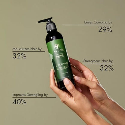 As I Am Rosemary Conditioner with Biotin & Saw Palmetto - 8 oz for Curly & Low Porosity Hair