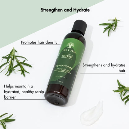 As I Am Rosemary Conditioner with Biotin & Saw Palmetto - 8 oz for Curly & Low Porosity Hair