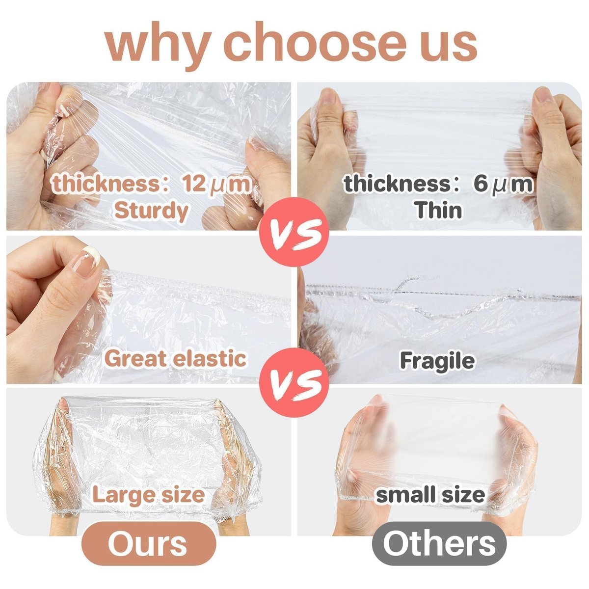 MAQIHAN 100 Disposable Shower Caps Large - Thickened Plastic Hair Caps for Deep Conditioning, Reusable Waterproof for Women Men, Hair Treatment Bath Cap for Long Hair Travel Essentials - görsel 3