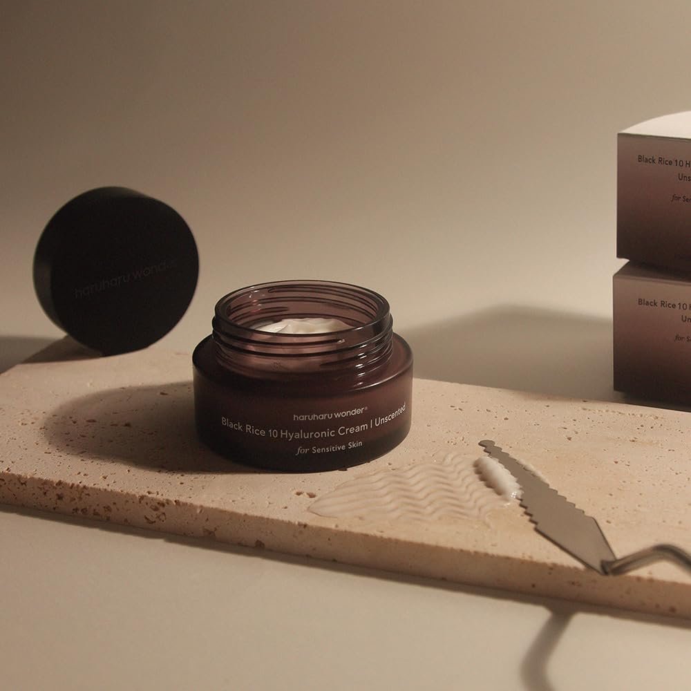 HARUHARU wonder Black Rice 10 Hyaluronic Cream Unscented - 1.6 fl oz Vegan Cruelty-Free Korean Moisturizer Avelisse