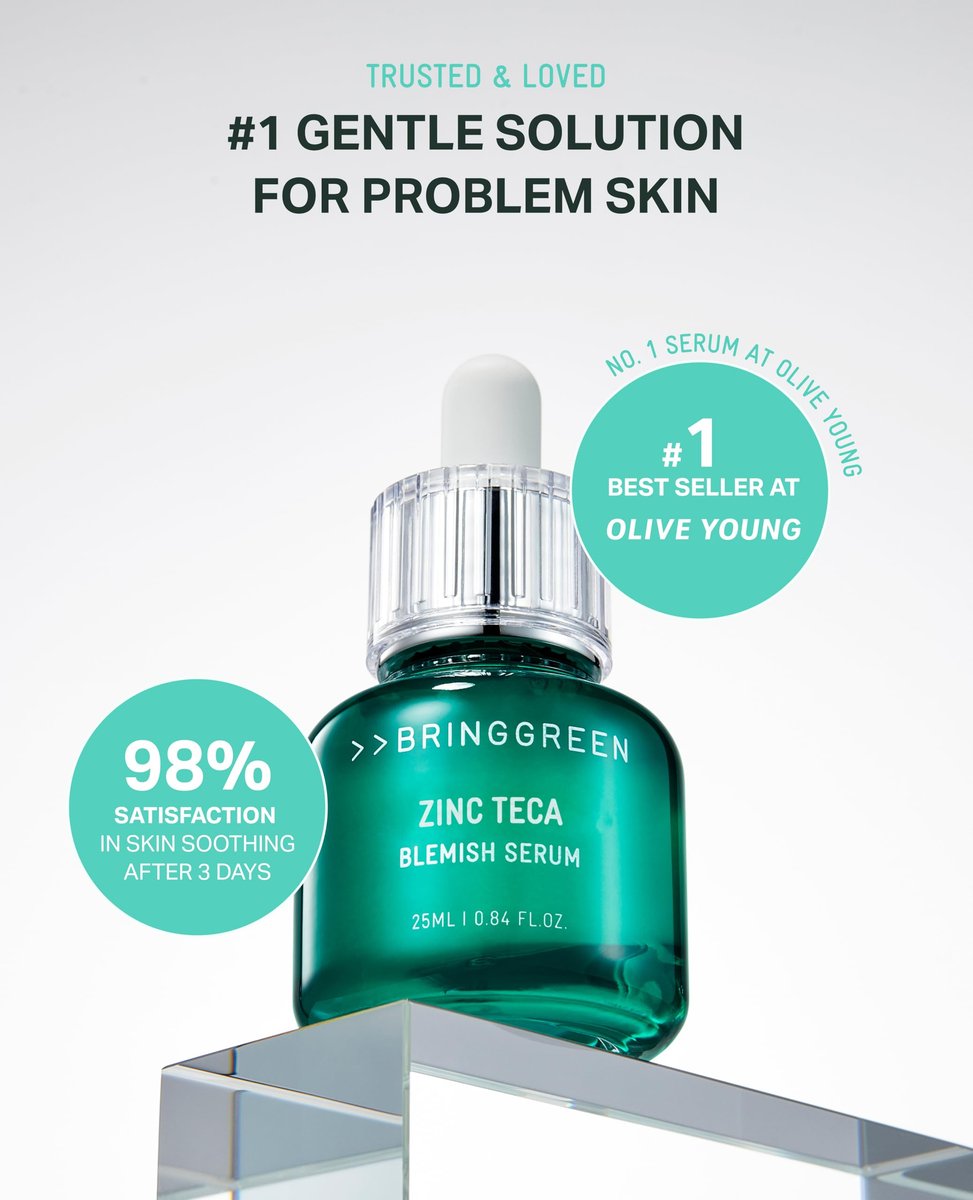 BRING GREEN ZINC TECA Serum with Niacinamide | Soothing Face Serum for Sensitive Skin, Pore Minimizing & Hydrating | Korean Skincare for Breakouts & Uneven Texture - görsel 6