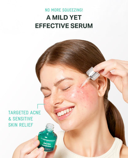 BRING GREEN ZINC TECA Serum with Niacinamide | Soothing Face Serum for Sensitive Skin, Pore Minimizing & Hydrating | Korean Skincare for Breakouts & Uneven Texture