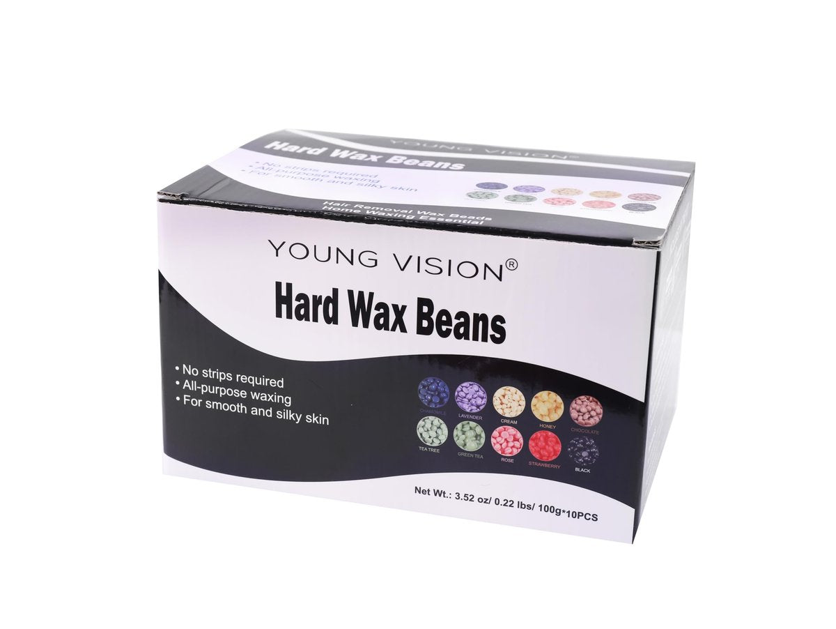 YOUNG VISION Hard Wax Beads for Hair Removal – 2.2 lbs (1000g) Refill Waxing Beads for Sensitive Skin – Soft & Painless Wax Beans for Face, Brazilian, Bikini, Body – 10 Packs, Multi Color Avelisse