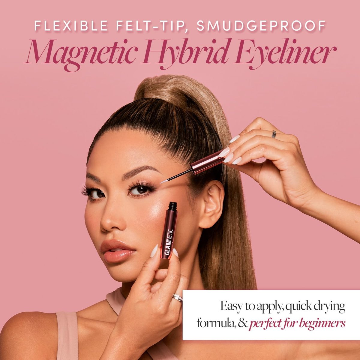 Glamnetic Hybrid Magnetic Eyeliner, Liquid Clear, for Eyelashes - Waterproof & Smudge Proof Liner | All-Day Hold for Magnetic Lashes, Quick-Drying, Paraben-Free 0.15 fl oz Avelisse