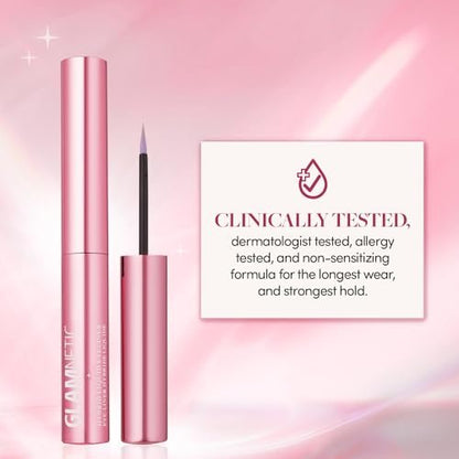 Glamnetic Hybrid Magnetic Eyeliner, Liquid Clear, for Eyelashes - Waterproof & Smudge Proof Liner | All-Day Hold for Magnetic Lashes, Quick-Drying, Paraben-Free 0.15 fl oz Avelisse