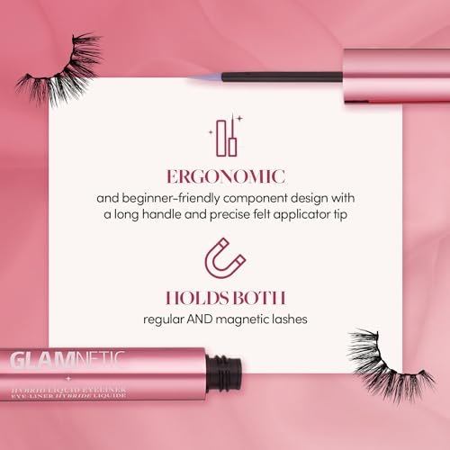 Glamnetic Hybrid Magnetic Eyeliner, Liquid Clear, for Eyelashes - Waterproof & Smudge Proof Liner | All-Day Hold for Magnetic Lashes, Quick-Drying, Paraben-Free 0.15 fl oz Avelisse