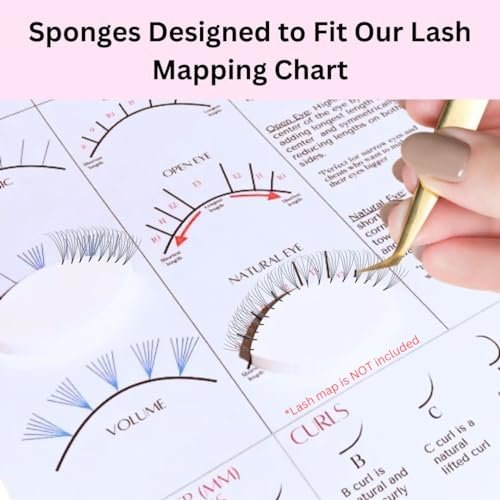 20 PCS Lash Sponges for Practice, Eye Shaped Practice Sponge, Lash Map Sponge, Eyelash Extension Beginners Supplies Kit, Cosmetic Makeup Sponge, Disposable, Eyelash tools (LEES A.M.) - görsel 6