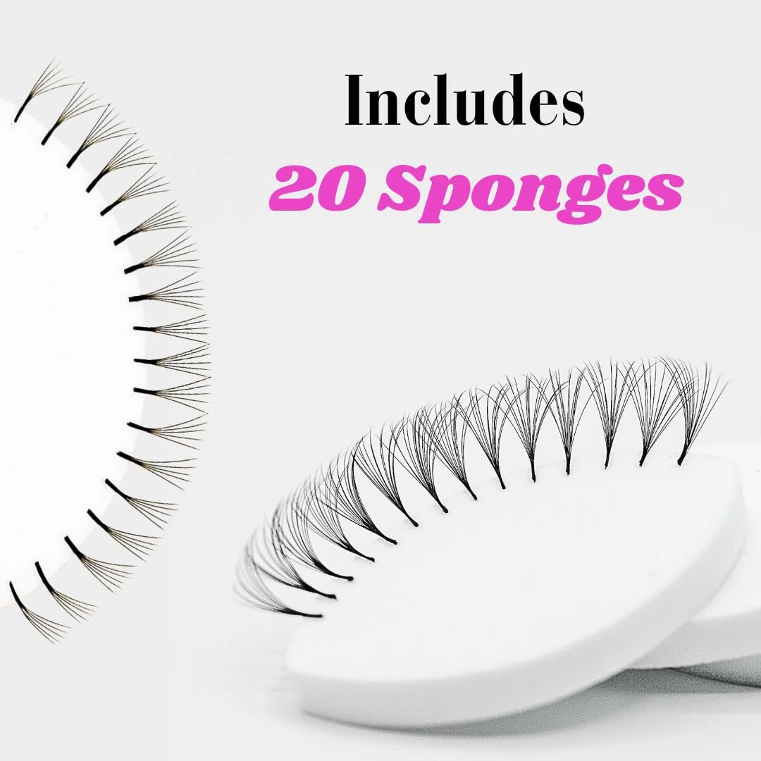20 PCS Lash Sponges for Practice, Eye Shaped Practice Sponge, Lash Map Sponge, Eyelash Extension Beginners Supplies Kit, Cosmetic Makeup Sponge, Disposable, Eyelash tools (LEES A.M.) - görsel 3
