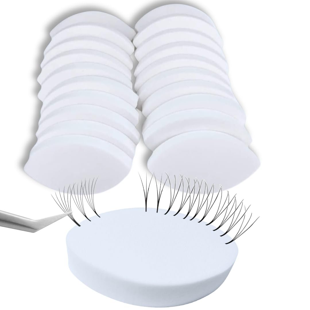20 PCS Lash Sponges for Practice, Eye Shaped Practice Sponge, Lash Map Sponge, Eyelash Extension Beginners Supplies Kit, Cosmetic Makeup Sponge, Disposable, Eyelash tools (LEES A.M.) - görsel 1