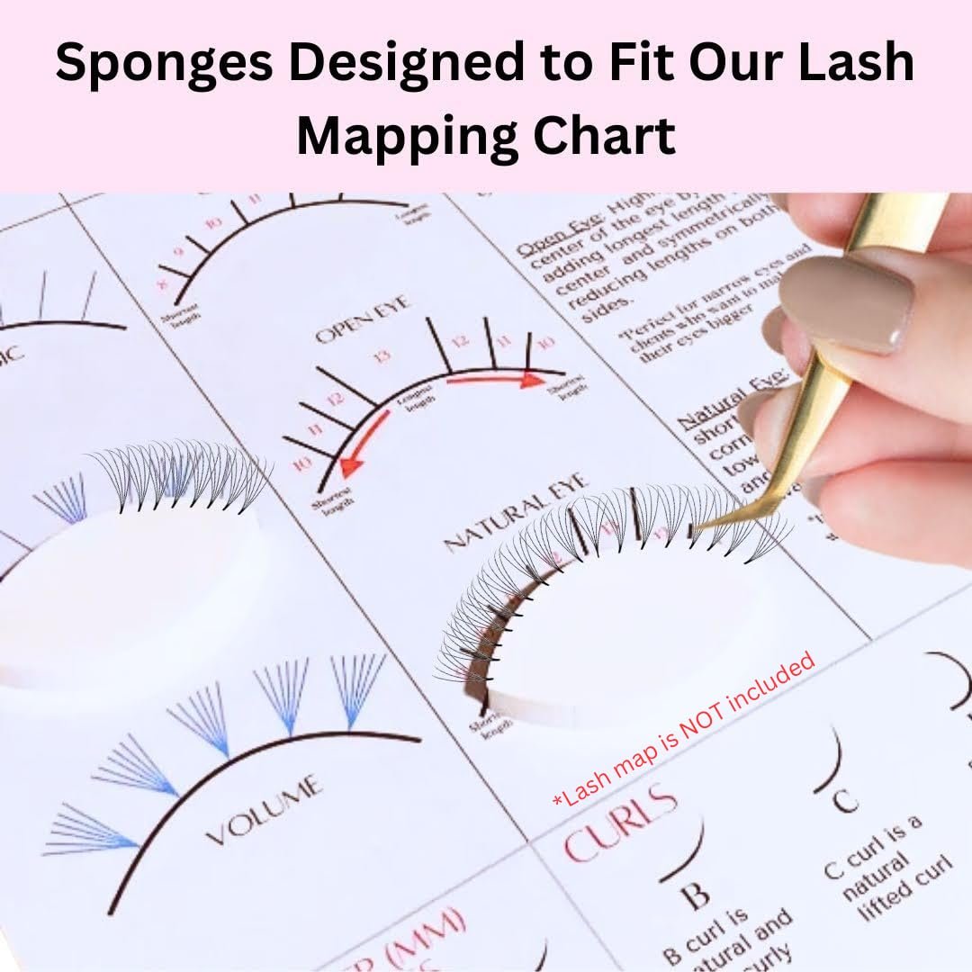 20 PCS Lash Sponges for Practice, Eye Shaped Practice Sponge, Lash Map Sponge, Eyelash Extension Beginners Supplies Kit, Cosmetic Makeup Sponge, Disposable, Eyelash tools (LEES A.M.) - görsel 5