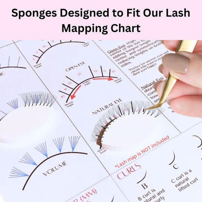 20 PCS Lash Sponges for Practice, Eye Shaped Practice Sponge, Lash Map Sponge, Eyelash Extension Beginners Supplies Kit, Cosmetic Makeup Sponge, Disposable, Eyelash tools (LEES A.M.)