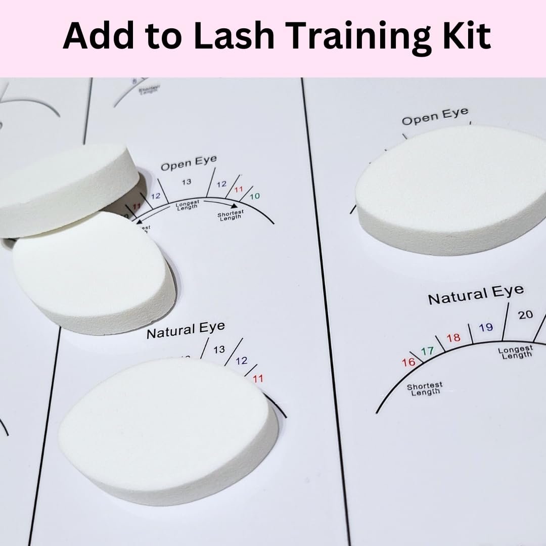 20 PCS Lash Sponges for Practice, Eye Shaped Practice Sponge, Lash Map Sponge, Eyelash Extension Beginners Supplies Kit, Cosmetic Makeup Sponge, Disposable, Eyelash tools (LEES A.M.) - görsel 11
