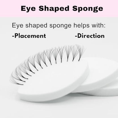 20 PCS Lash Sponges for Practice, Eye Shaped Practice Sponge, Lash Map Sponge, Eyelash Extension Beginners Supplies Kit, Cosmetic Makeup Sponge, Disposable, Eyelash tools (LEES A.M.)