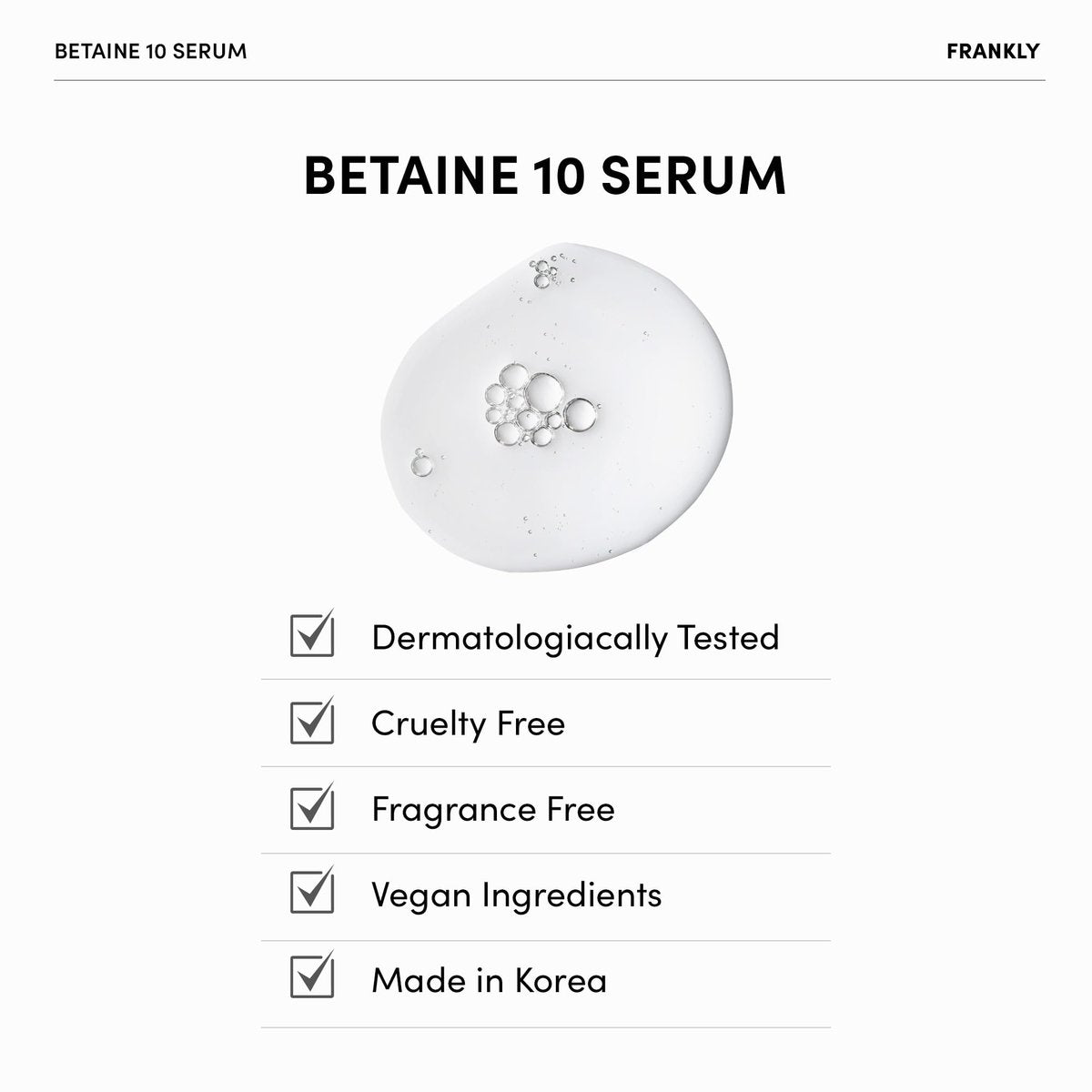 FRANKLY Betaine 10 Serum – Calm, Soften & Restore Skin Elasticity | 10% Betaine + 2% Niacinamide | Vegan & EWG Green | 1.01 fl.oz - görsel 11