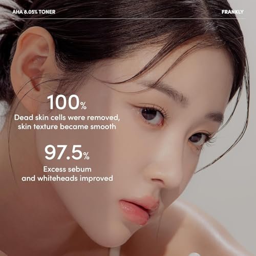 FRANKLY AHA 8.05% Toner | Pore-Refining Exfoliator with Glycolic Acid, 17 Amino Acids, Hyaluronic Acid | Smooths Texture, Hydrates, Targets Flakiness | Korean Skin Care 3.38 fl oz - görsel 8