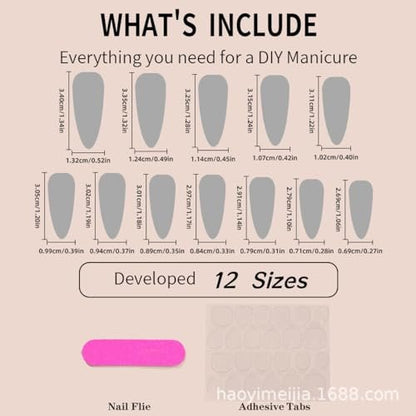 QQPPOLIU Solid Color Press on Nails - Black Stiletto Long Glossy 24PCS Reusable False Nails for Women and Girls Avelisse