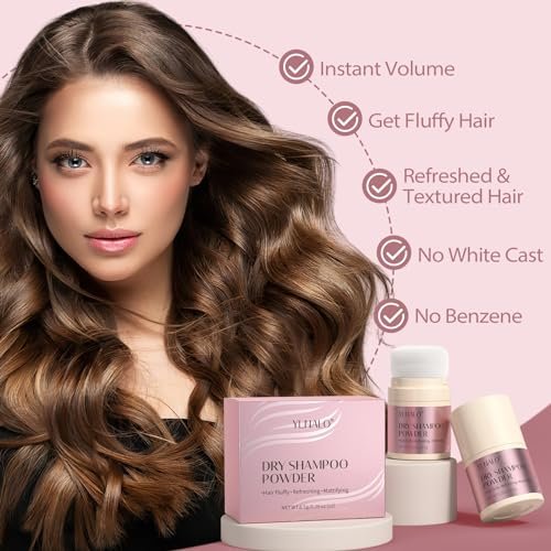YLNALO Dry Shampoo Powder 2 Pack - Mattifying Root Fuller, Refreshing Non-Aerosol Dry Shampoo, No White Cast, Travel Size 0.58oz Each for Women and Men Avelisse