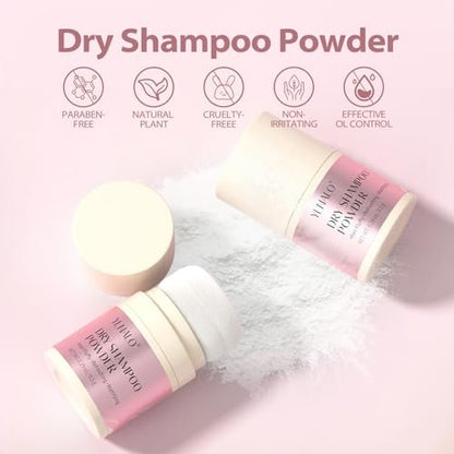 YLNALO Dry Shampoo Powder 2 Pack - Mattifying Root Fuller, Refreshing Non-Aerosol Dry Shampoo, No White Cast, Travel Size 0.58oz Each for Women and Men Avelisse