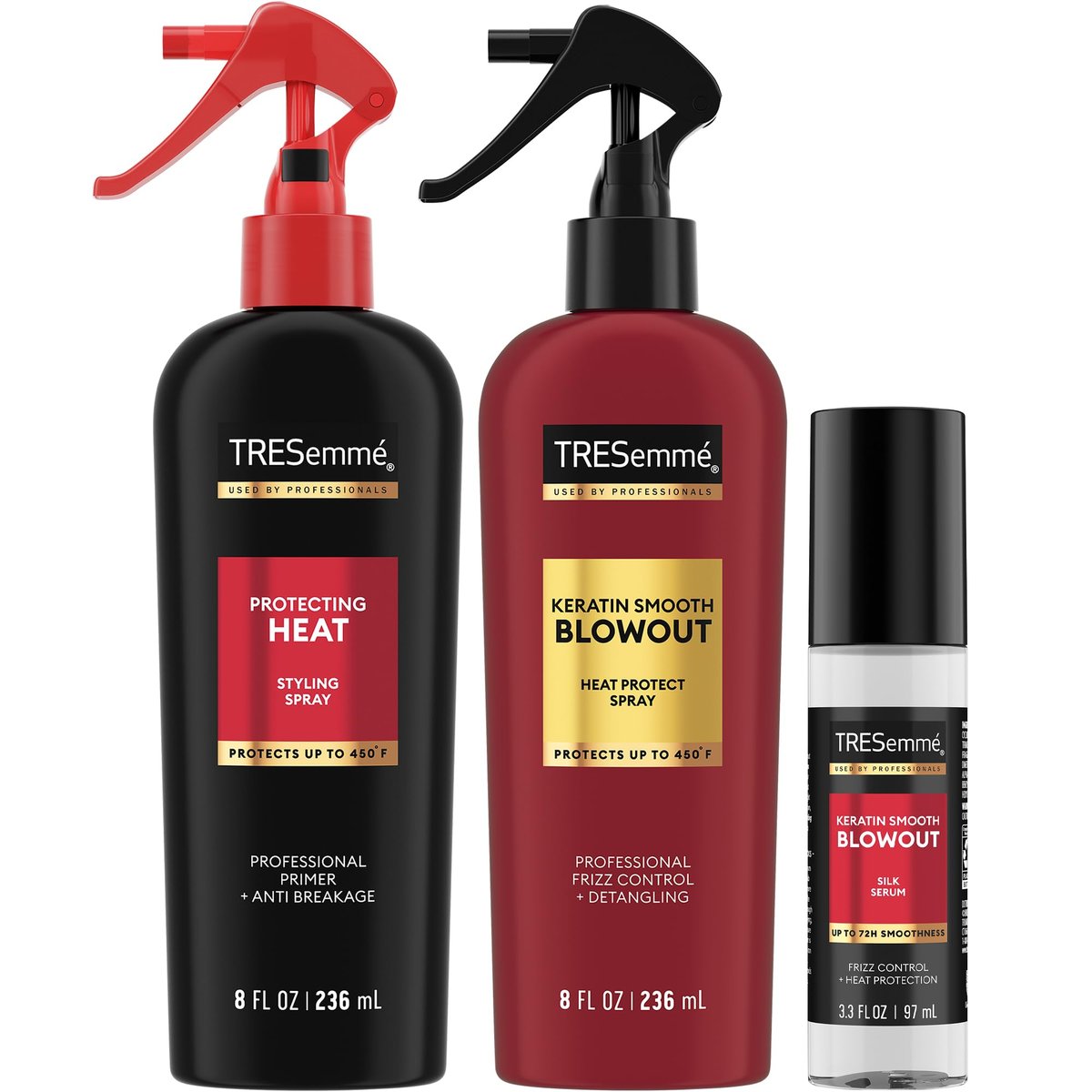 TRESemmé Blowout Products for Hair – Keratin Smooth Blowout Spray & Silk Serum + Protecting Heat Spray (3 Piece Set) Avelisse