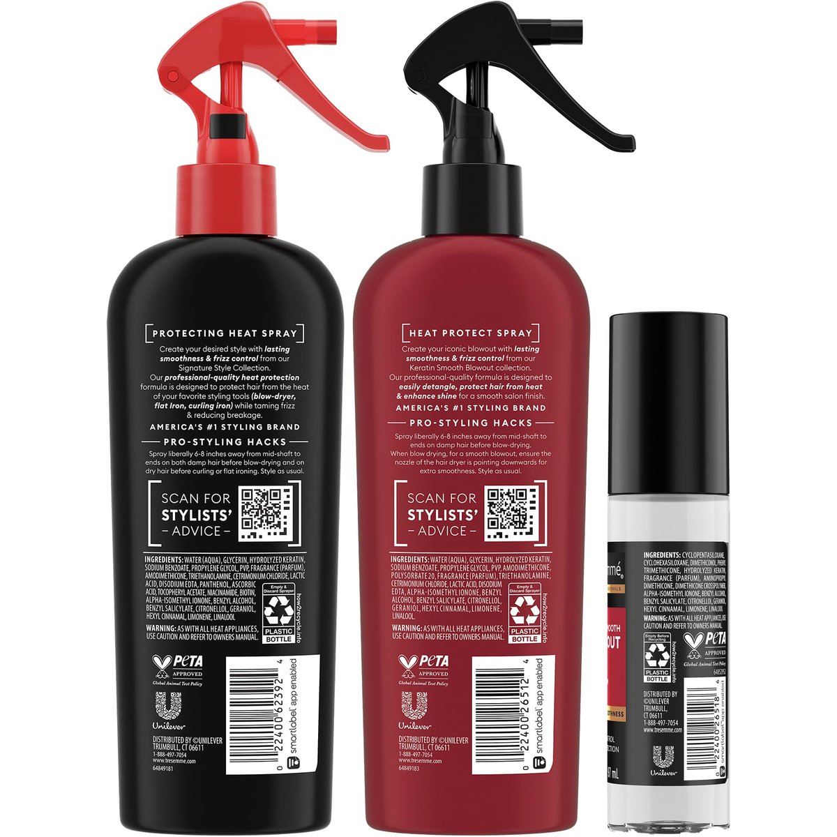 TRESemmé Blowout Products for Hair – Keratin Smooth Blowout Spray & Silk Serum + Protecting Heat Spray (3 Piece Set) Avelisse