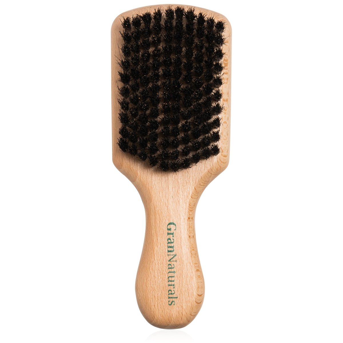 GranNaturals Soft Boar Bristle Slick Back Hair Brush for Smoothing, Fades, Beards, 360 Waves & Sleek Ponytail Bun - Natural Wood, Boar Bristle Hairbrush for Women & Men - görsel 1