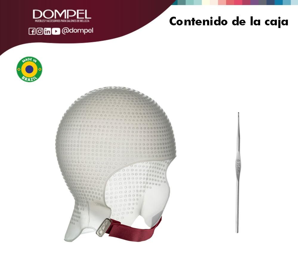 DOMPEL Sparta 2.4K Silicone Highlight Hair Cap – White, Reusable, Perfect Highlights Avelisse