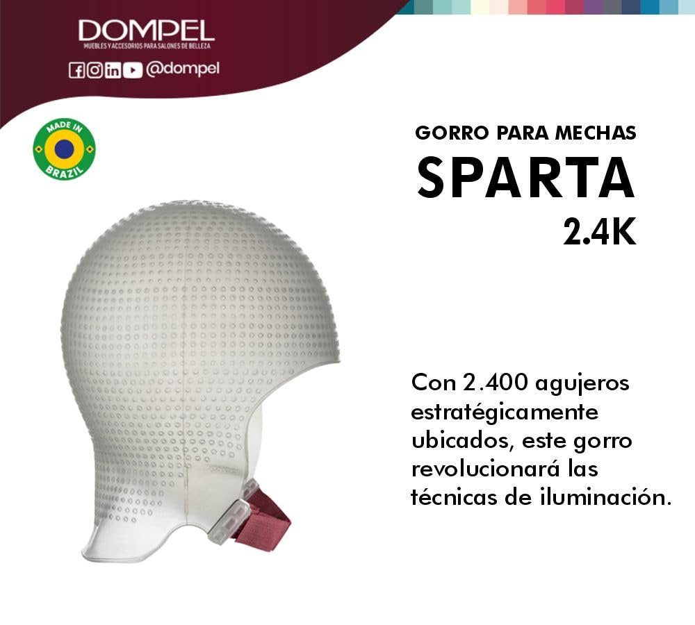 DOMPEL Sparta 2.4K Silicone Highlight Hair Cap – White, Reusable, Perfect Highlights Avelisse