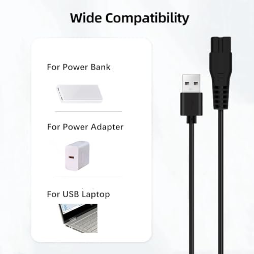 Midnt Charger for Manspot Trimmer - Replacement Charging Cord, 5V 1A 3.3FT Power Cable with Cleaning Brush - görsel 6