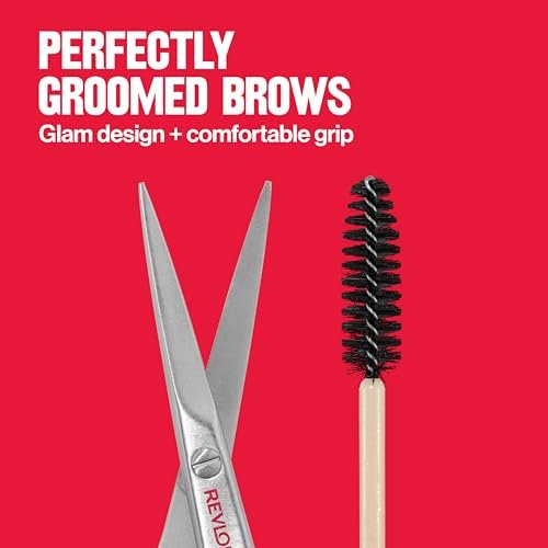 Revlon Designer Series Brow Set – Eyebrow Trimming & Shaping Kit with Stainless Steel Scissors & Spoolie Brush - görsel 10