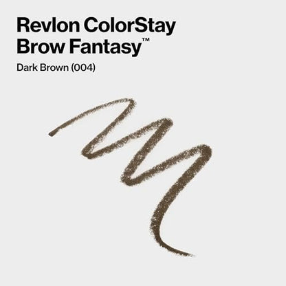 Revlon ColorStay Brow Fantasy All In One Eyebrow Powder Pencil with Shaping Clear Gel - Dark Brown, 16HR Wear, Smudge-Proof