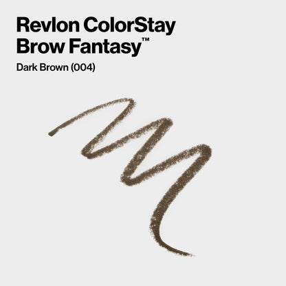 Revlon ColorStay Brow Fantasy All In One Eyebrow Powder Pencil with Shaping Clear Gel - Dark Brown, 16HR Wear, Smudge-Proof