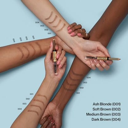 Revlon ColorStay Brow Fantasy All In One Eyebrow Powder Pencil with Shaping Clear Gel - Dark Brown, 16HR Wear, Smudge-Proof