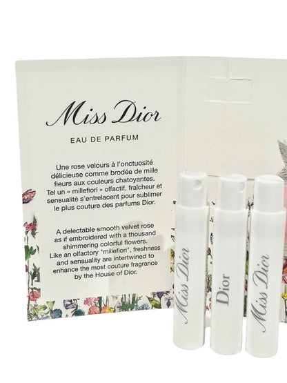 Dior Miss Dior Eau de Parfum Sample Set – 3 x 1 ml / 0.03 fl oz – Iconic Feminine Fragrance Avelisse