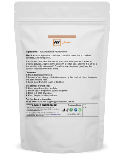 mGanna 100% Natural Alum Powder for Skin and Health Care - 100 GMS (3.53 oz)
