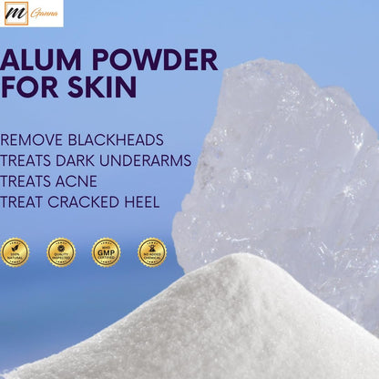 mGanna 100% Natural Alum Powder for Skin and Health Care - 100 GMS (3.53 oz)