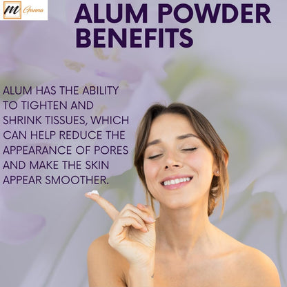 mGanna 100% Natural Alum Powder for Skin and Health Care - 100 GMS (3.53 oz)