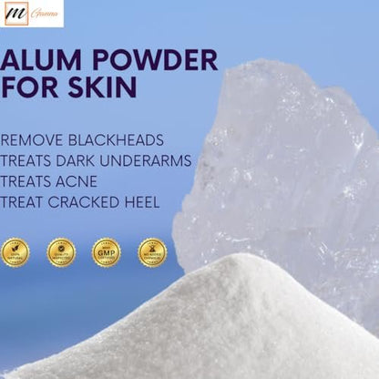 mGanna 100% Natural Alum Powder for Skin and Health Care - 100 GMS (3.53 oz)