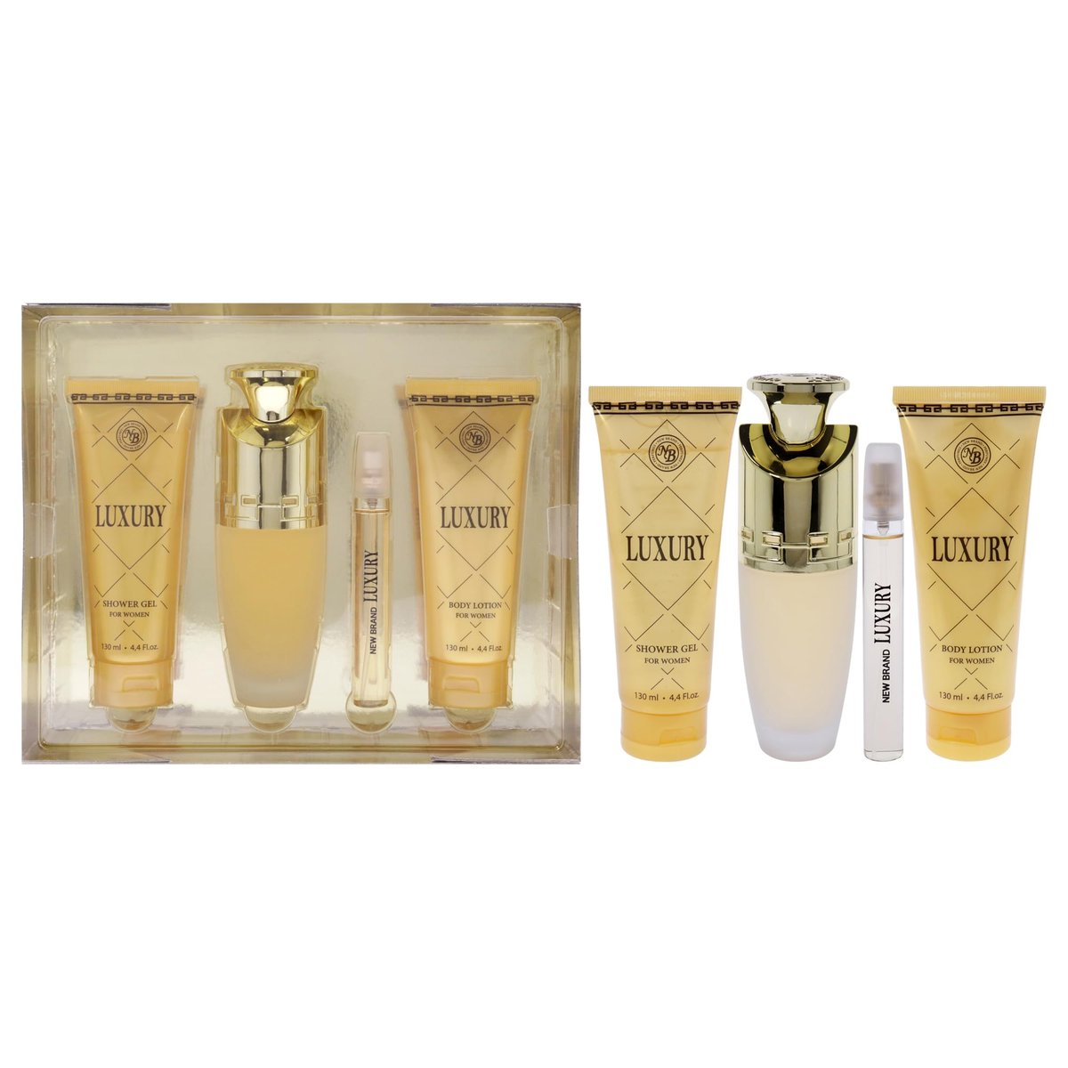 New Brand Luxury for Women - 4 Piece Gift Set: Eau de Parfum Spray 3.3 oz, Shower Gel 4.4 oz, Body Lotion 4.4 oz, Travel Spray 0.5 oz - Cranberry - görsel 1