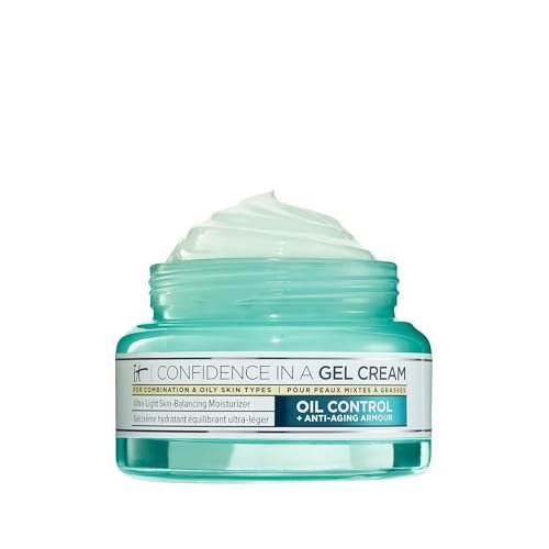 IT Cosmetics Confidence in a Gel Cream Oil Control - Hydrating Oil-Free Face Moisturizer - Reduces Shine & Look of Large Pores - with Niacinamide, Vitamin E & Peptides - Non-Comedogenic - 2.0 oz Avelisse