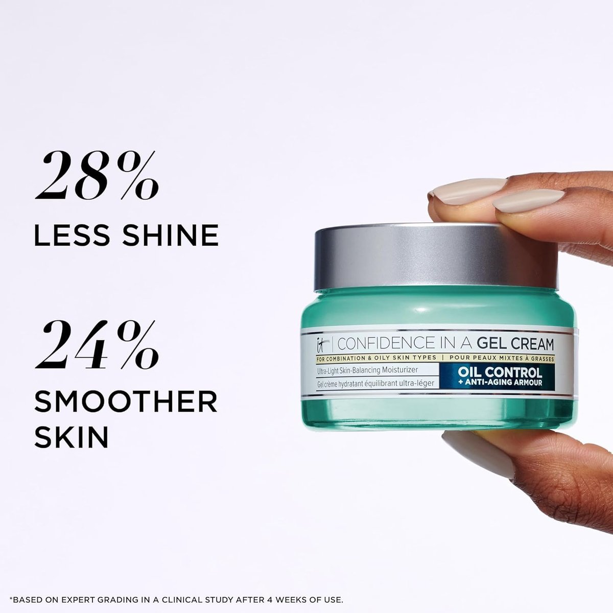 IT Cosmetics Confidence in a Gel Cream Oil Control - Hydrating Oil-Free Face Moisturizer - Reduces Shine & Look of Large Pores - with Niacinamide, Vitamin E & Peptides - Non-Comedogenic - 2.0 oz Avelisse